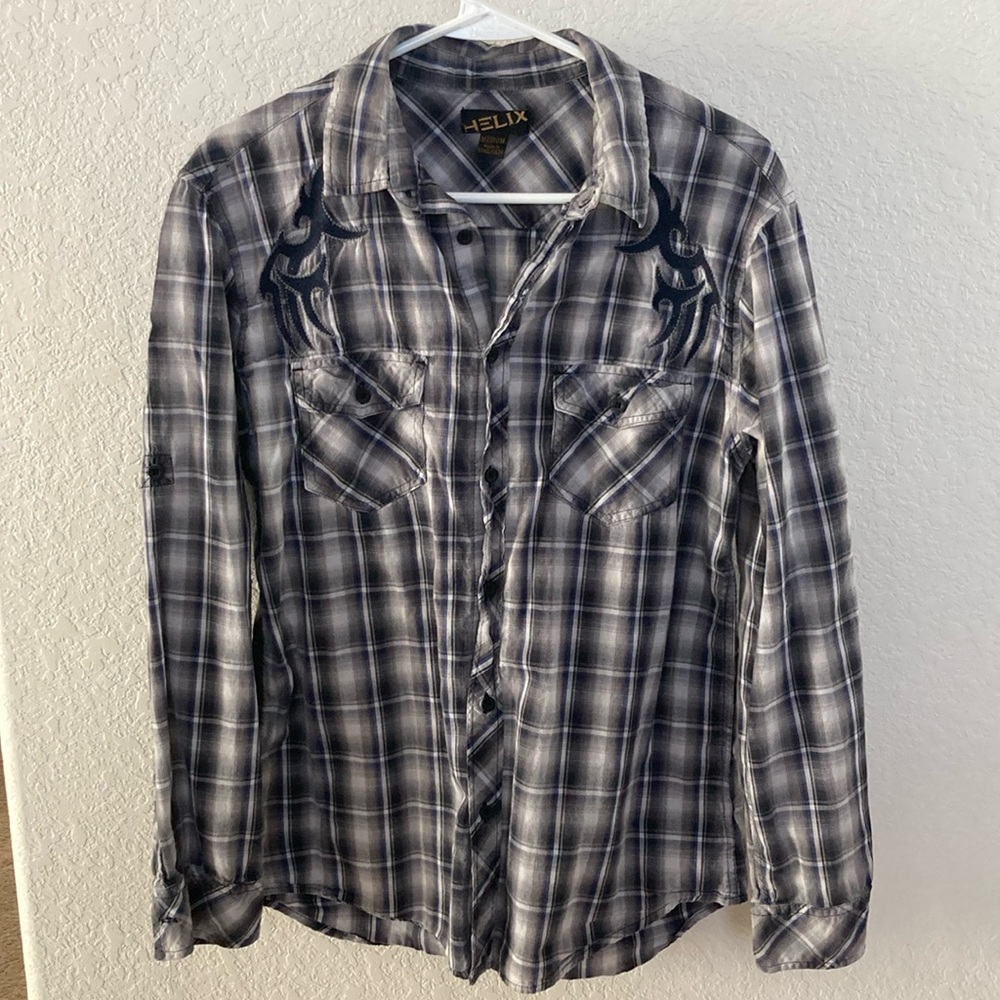 Helix Embellished Button Down ‘00s Shirt